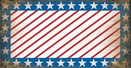 Composition of distressed american flag stars and diagonal stripes pattern