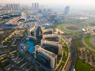 Foto op Canvas Dubai Silicon Oasis in Dubai emirate suburbs at United Arab Emirates aerial view © creativefamily