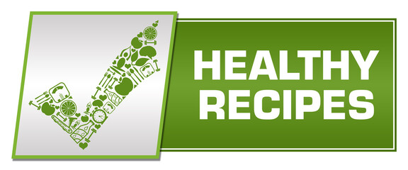 Healthy Recipes Health Symbols Green Tick Mark Left Box 