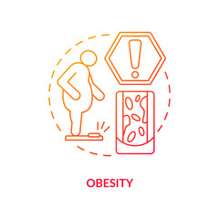 Obesity concept icon. Too many fat in human body. Body overweight problems treatment. Blood vessel squeezing abstract idea thin line illustration. Vector isolated outline color drawing