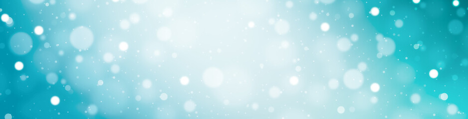 abstract light blue background with bokeh, Christmas background with snow