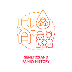 Genetics and family history concept icon. Health problems curing. Medical treatment plan. Blood illness risk abstract idea thin line illustration. Vector isolated outline color drawing