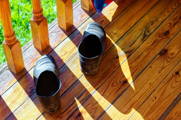 outdoor shoes on the terrace