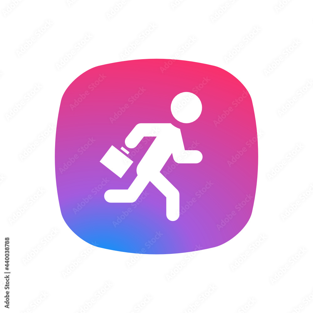 Poster Businessman Running - Sticker