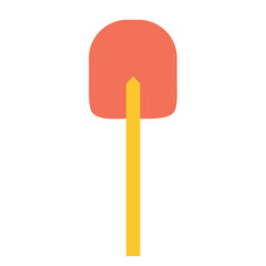 Shovel with rounded ends on an isolated white background. Construction or renovation. Construction tools as a design element or logo.