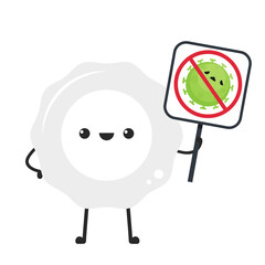 White blood cell and bacteria character design.  White blood cell on white background.