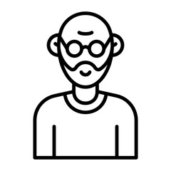 grandfather avatar Concept, Aged Man wearing Eye Glasses Vector Icon Design, Happy Fathers Day Symbol, Dads Gift Elements Sign, Parents Day Stock illustration, Step dad Character