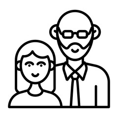 Daughter and Dad Picture Concept, Single Father Photo Frame Vector Icon Design, Happy Fathers Day Symbol, Dads Gift Elements Sign, Parents Day Stock illustration