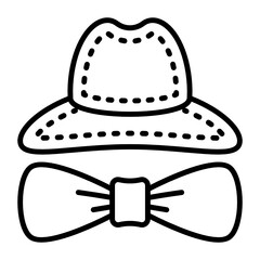 Daddy's Hat with bow Concept, Gift Idea Vector Icon Design, Happy Fathers Day Symbol, Dads Gift Elements Sign, Parents Day Stock illustration