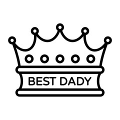 Best Dady Crown Concept, Father Award  Vector Icon Design, Fathers Day Symbol, Dads Gift Elements Sign, Parents Day Stock illustration