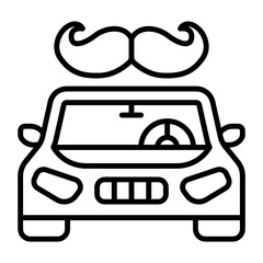 Daddy's Car with moustache Concept Vector Icon Design, Happy Fathers Day Symbol, Dads Gift Elements Sign, Parents Day Stock illustration
