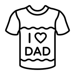 I Love my Dad Printed Tee Shirt Concept, Gift for Uncle Vector Icon Design, Fathers Day Symbol, Dads Gift Elements Sign, Parents Day Stock illustration