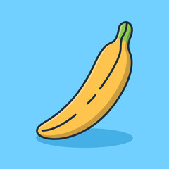 Design illustration of a delicious-looking ripe banana. Isolated food design. Suitable for landing pages, stickers, book covers and icons