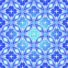 Geometric vector pattern with azure and blue gradient. simple ornament for wallpapers and backgrounds.