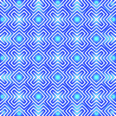 Geometric vector pattern with azure and blue gradient. simple ornament for wallpapers and backgrounds.