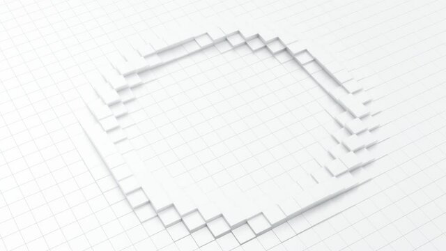 Abstract cubes waves background. Seamless 4K loop video animation