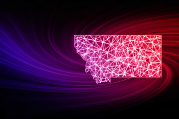 Map of Montana, Polygonal mesh line map © allexxandarx