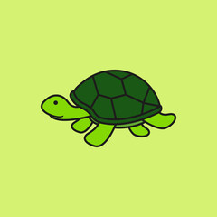 Turtle animal illustration design. Isolated animal design. Suitable for icons, stickers, banners, book covers, landing pages etc.