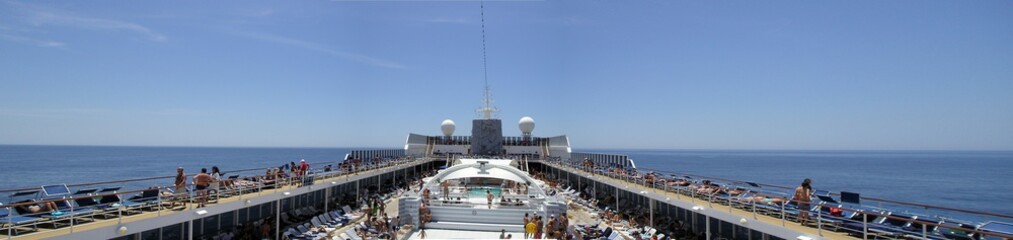 Panoramic View from a MSC Sinfonia Cruise Over the Sea