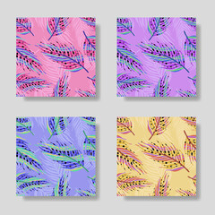 Tropical vector green leaves seamless pattern pink background. Exotic wallpaper. Seamless exotic pattern with palm leave. Tropical colorful palm leaves pattern, in Hawaiian style. Vector illustration