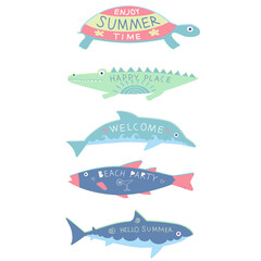Colorful animal and fish beach arrows  