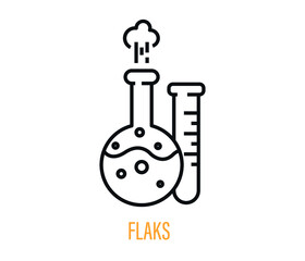 Flask icon on white background. Vector illustration. Laboratory glass vector icon. Trendy modern research symbol. Simple flat style
