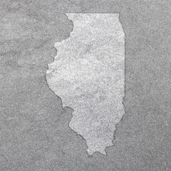Map of Illinois, silver background