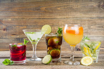 Selection of summer drinks