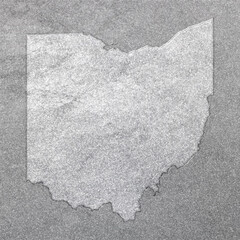 Map of Ohio, silver background