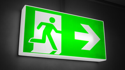 Green exit sign light