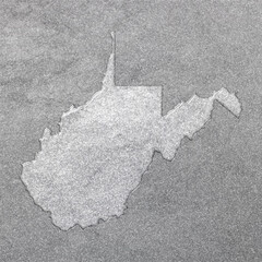 Map of West Virginia, silver background