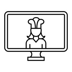 Vector Cooking Show Outline Icon Design