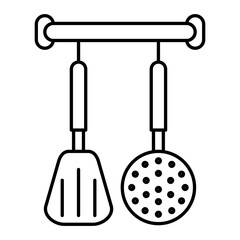  Vector Kitchen Utensils Outline Icon Design