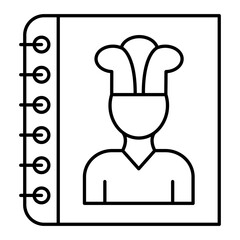 Vector Cook Book Outline Icon Design