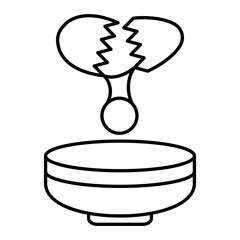 Vector Egg Bowl Outline Icon Design
