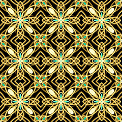 Seamless Golden Ornamental Pattern