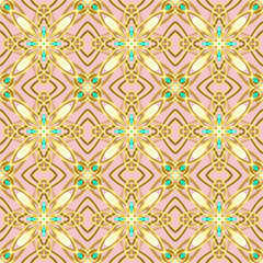 Seamless Golden Ornamental Pattern