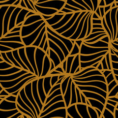 Autumn leaves vector seamless pattern.