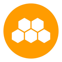Honeycomb bee vector glyph icon. Farm animal sign