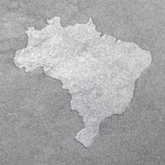 Map of Brazil, silver background
