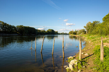 Paysage de bord de Loire en Anjou.