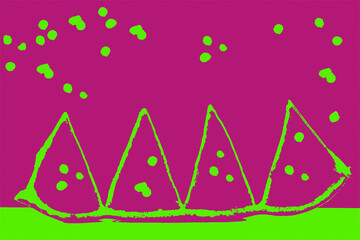 Pink and green watermelon slices 