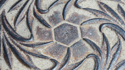 Beautiful metal city sewer hatch