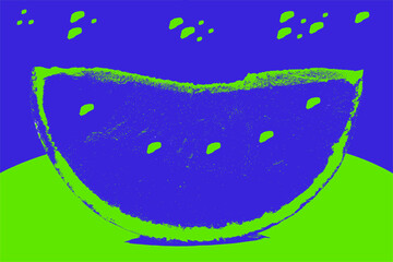 Blue and green watermelon slice 