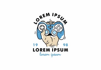 Illustration drawing of hand holding joystick