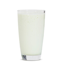  Juice fresh milk avocado smoothie is tall glass. isolated on white background