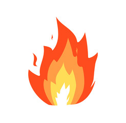 Fire flame icon isolated on white background. Hot flame energy. Vector illustration