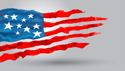 Fototapeta na wymiar Background with USA painted flag