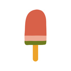Watermelon ice cream in stick summer vector illustration design