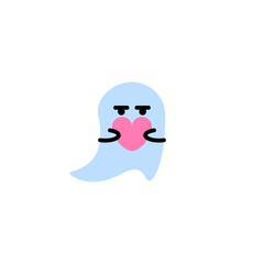 Ghost love. Vector logo in bold line style